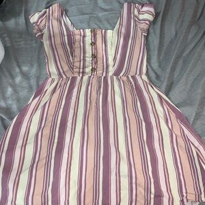 Short sleeve button babydoll dress
